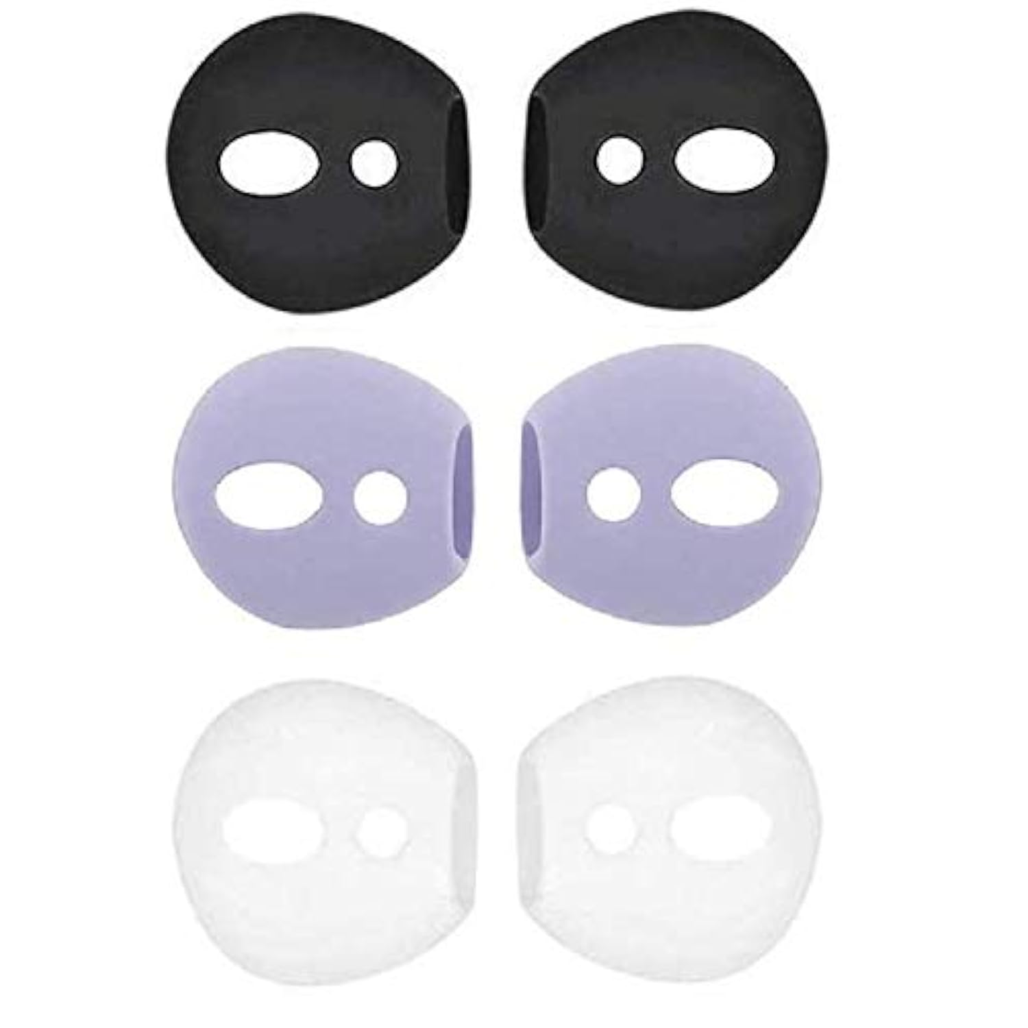 Fit In Case Airpod Eartips Covers Anti-Slip Earuds Cover Silicone Compatible With Airpods 2 & Airpods 1 Or Earpods ? Fit In The Charging Case ? 3 Pairs White/Gray/Black Wgb