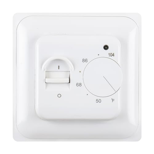 Home Nonprogrammable Thermostats, Radiant Floor Heating Temperature Manual Controller 110-120V Ac 16A 4 Wire (Degrees Fahrenheit °F)