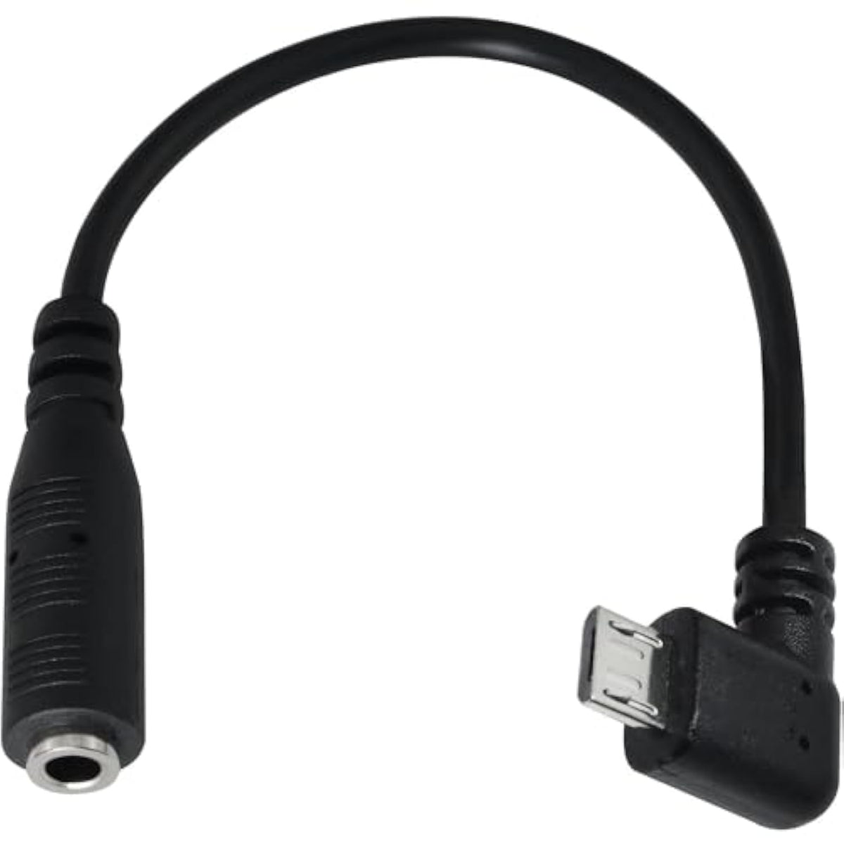 Micro Usb To 3.5Mm Jack Audio Adapter Cable Black Right Angled Micro Usb Male