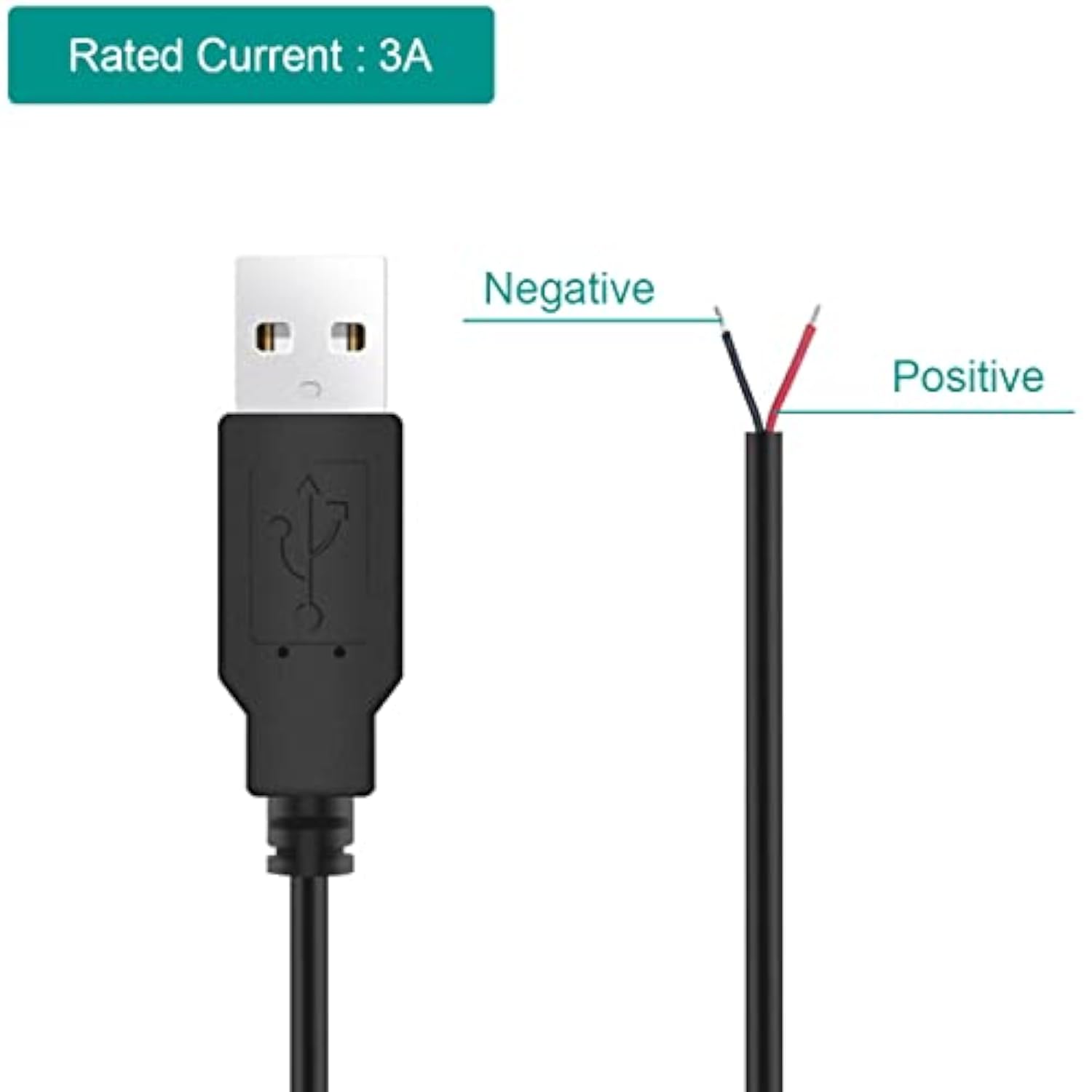 Micro Usb Cable Male Female To 2 X Open Cable Ends, Usb 2.0 Connector To 2 Wir