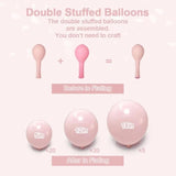Pastel Pink Balloon Garland Kit Double Stuffed Baby Pink & Macaron Arch for Parties