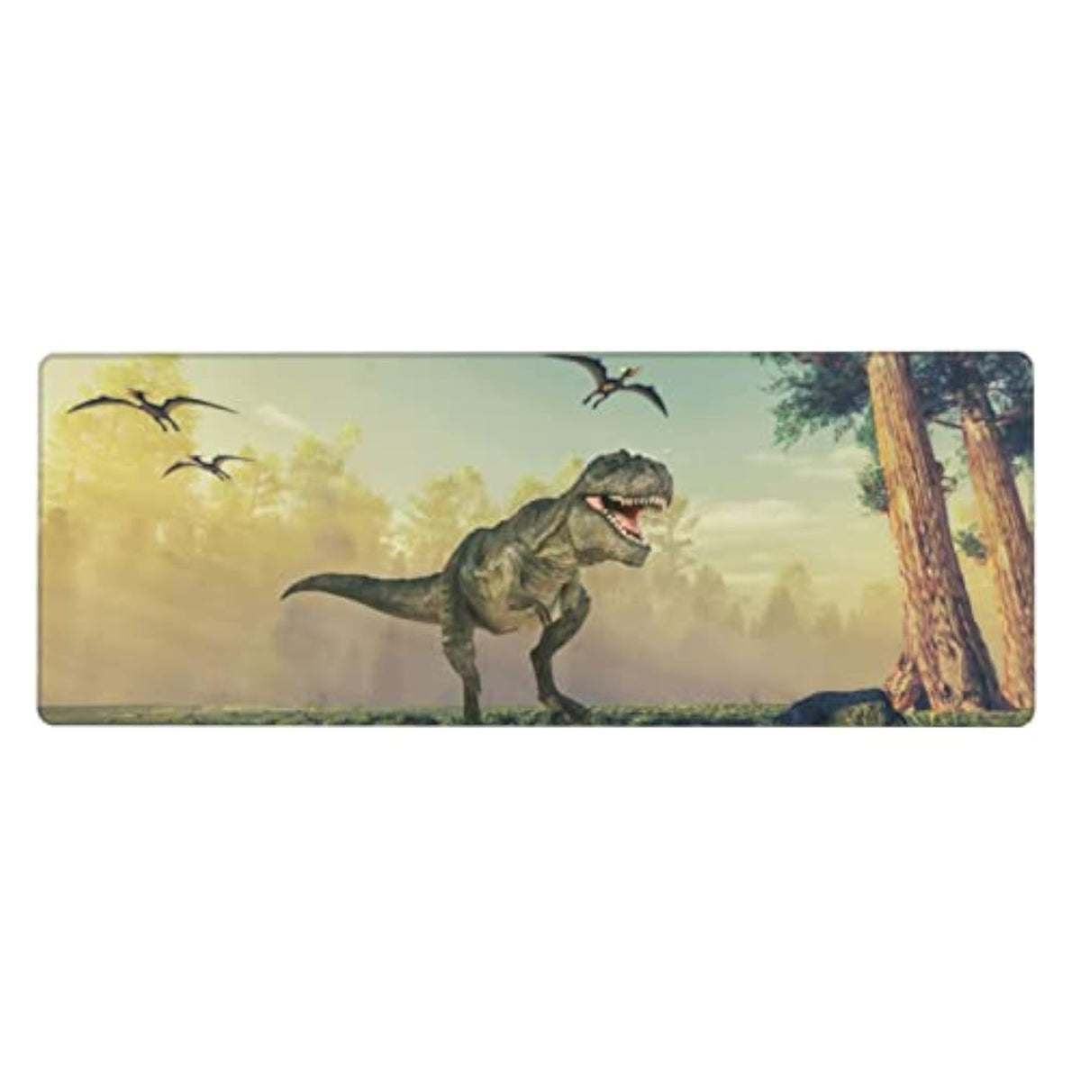 Dinosaur Mouse Pad Xl Large Gaming Mouse Pad With Stitched Edges, Non-Slip Base, Water Resist Keyboard Pad, Desk Mouse Pad, 31.5 X 11.8 In, P3080