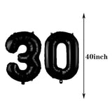 Sweet 30Th Birthday Decorations Party Supplies,Black Number 30 Balloons,30Th Foil Mylar Balloons Latex Balloon Decoration,Great 30Th Birthday For Girls,Women,Men,Photo Props