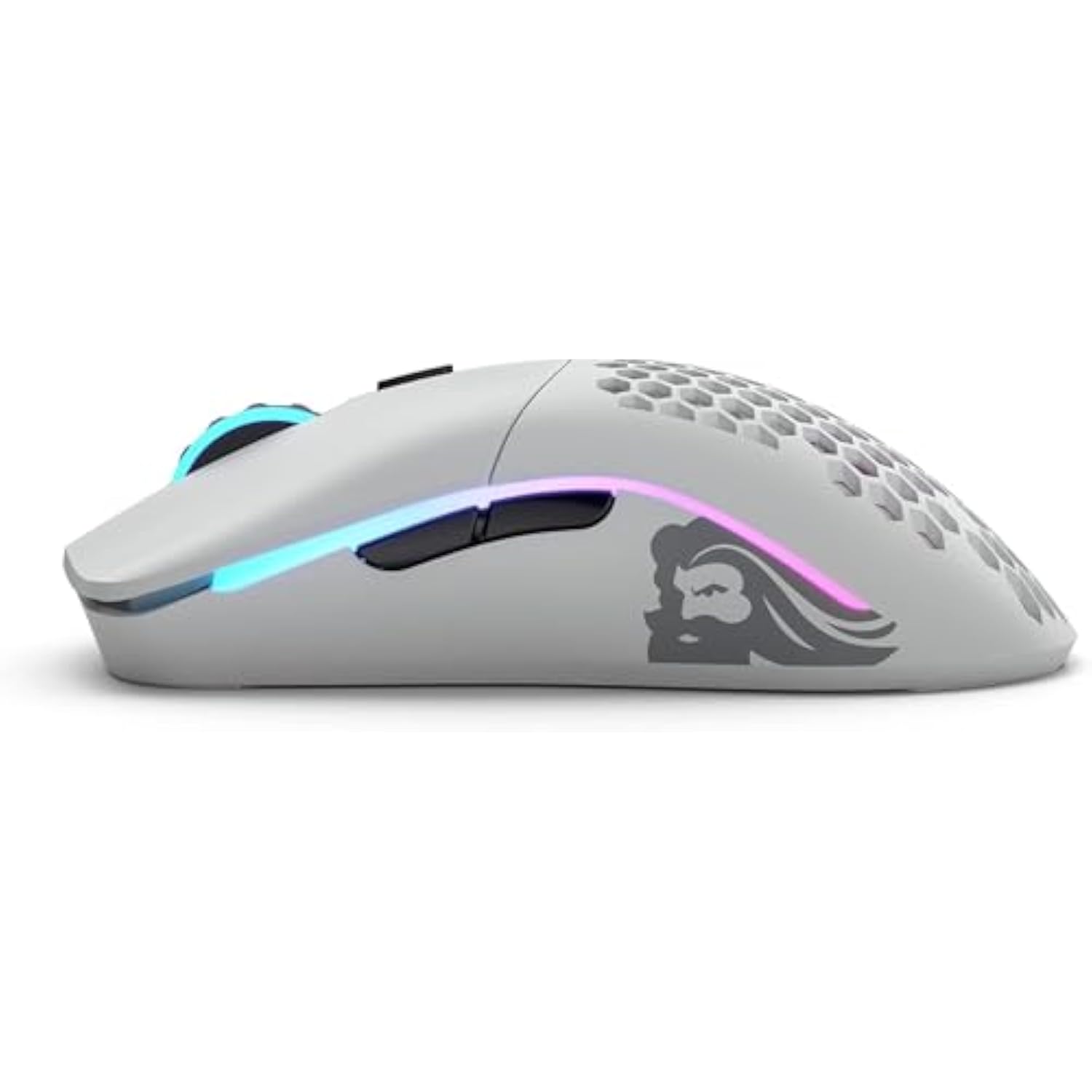 Glorious Gaming Model O Wireless Gaming Mouse - Superlight, 69G Honeycomb Design, Rgb, Ambidextrous, Lag Free 2.4Ghz Wireless, Up To 71 Hours Battery - Matte White (Renewed)