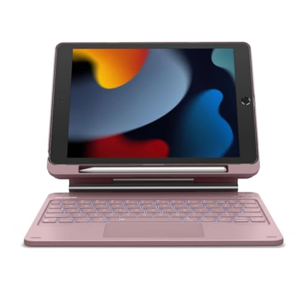 For Ipad 9Th Generation Case With Keyboard Floating Cantilever Magnetic Stand Multi-Touch Trackpad Backlit Pencil Holder Magic Style Keyboard For Ipad 9Th/8Th/7Th Generation 10.2", Peony Pink