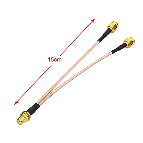 Rp-Sma Female Bulkhead Mount To Dual Rp-Sma Male Wifi Antenna Adapter Splitter Cable 15Cm 6 Inch For Wifi Router Hotspot Wireless Mini Pci Express Pcie Network Card Adapter