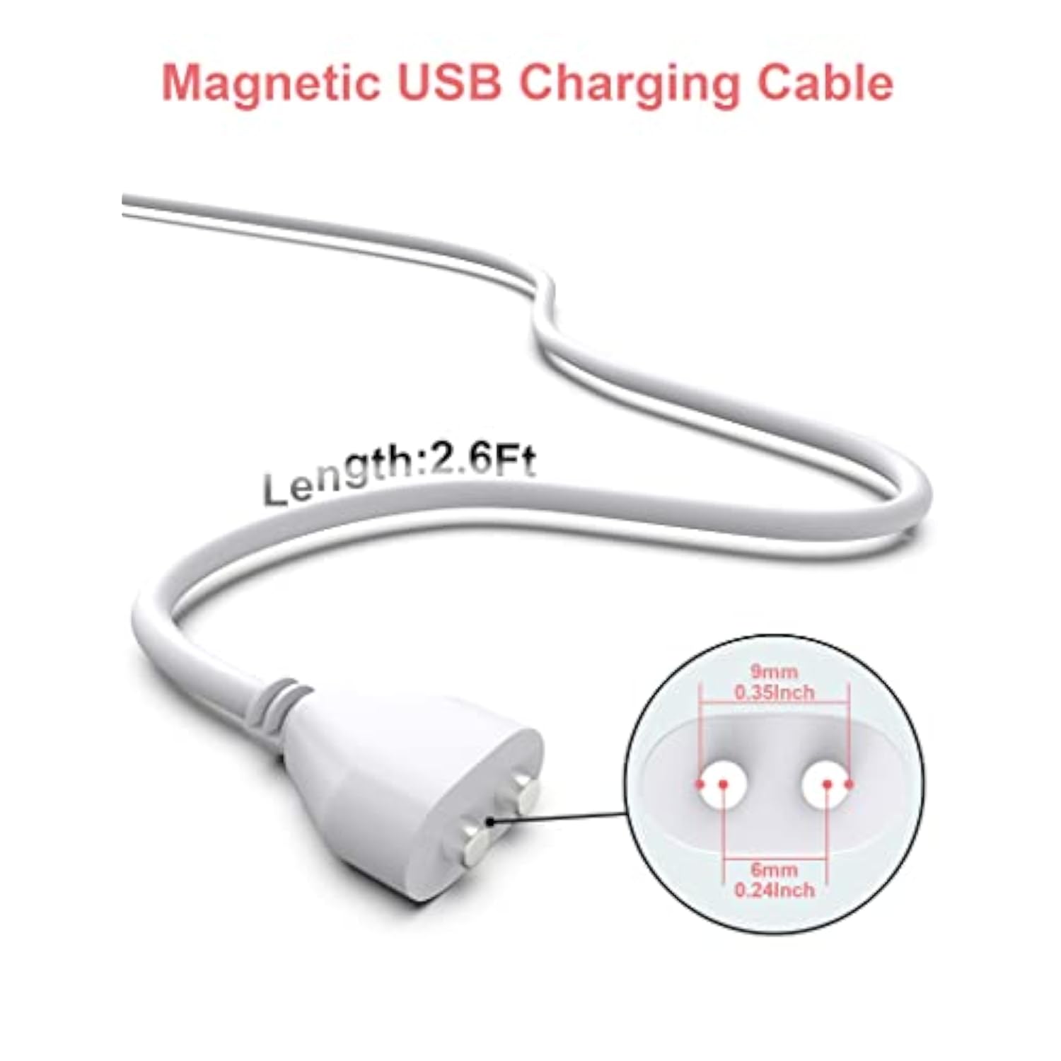 2.6Ft Magnetic Usb Dc Charger Cable Replacement Charging Cord-(6Mm/0.24In)