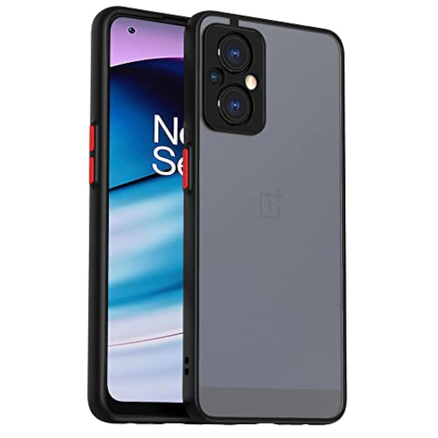 OnePlus Nord N20 5G Ultra Thin Slim Fit Case with Camera Cover and Screen Protector, Black