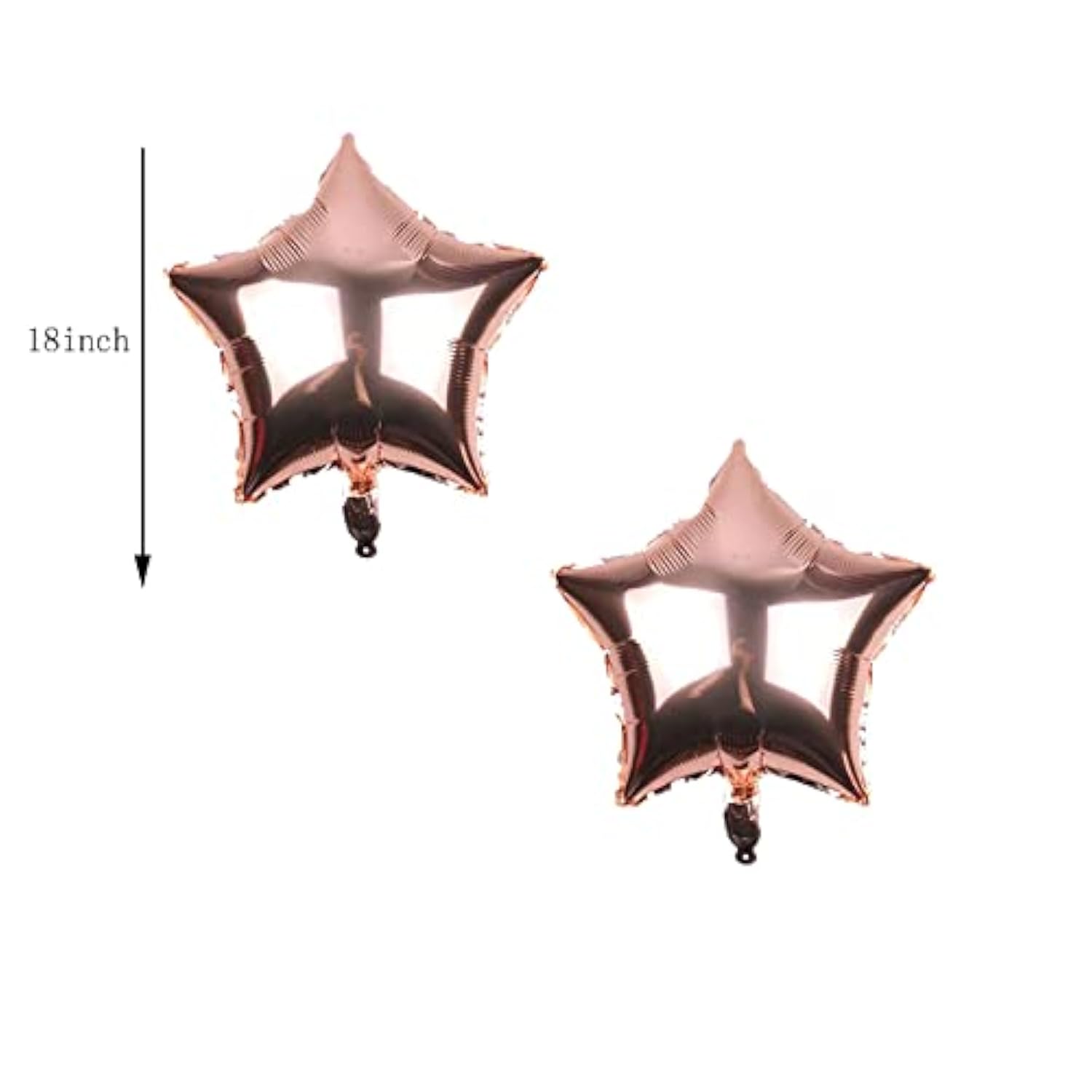 6PCS Rose Gold Happy Birthday Foil Balloons – Inflated Mylar Decor for Party Celebrations