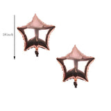 6PCS Rose Gold Happy Birthday Foil Balloons – Inflated Mylar Decor for Party Celebrations