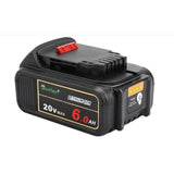 20V 6.0A Replacement Battery Compatible With Dewalt Dcb200 Dcd Dcf Dcg Series Cordless Power Tools