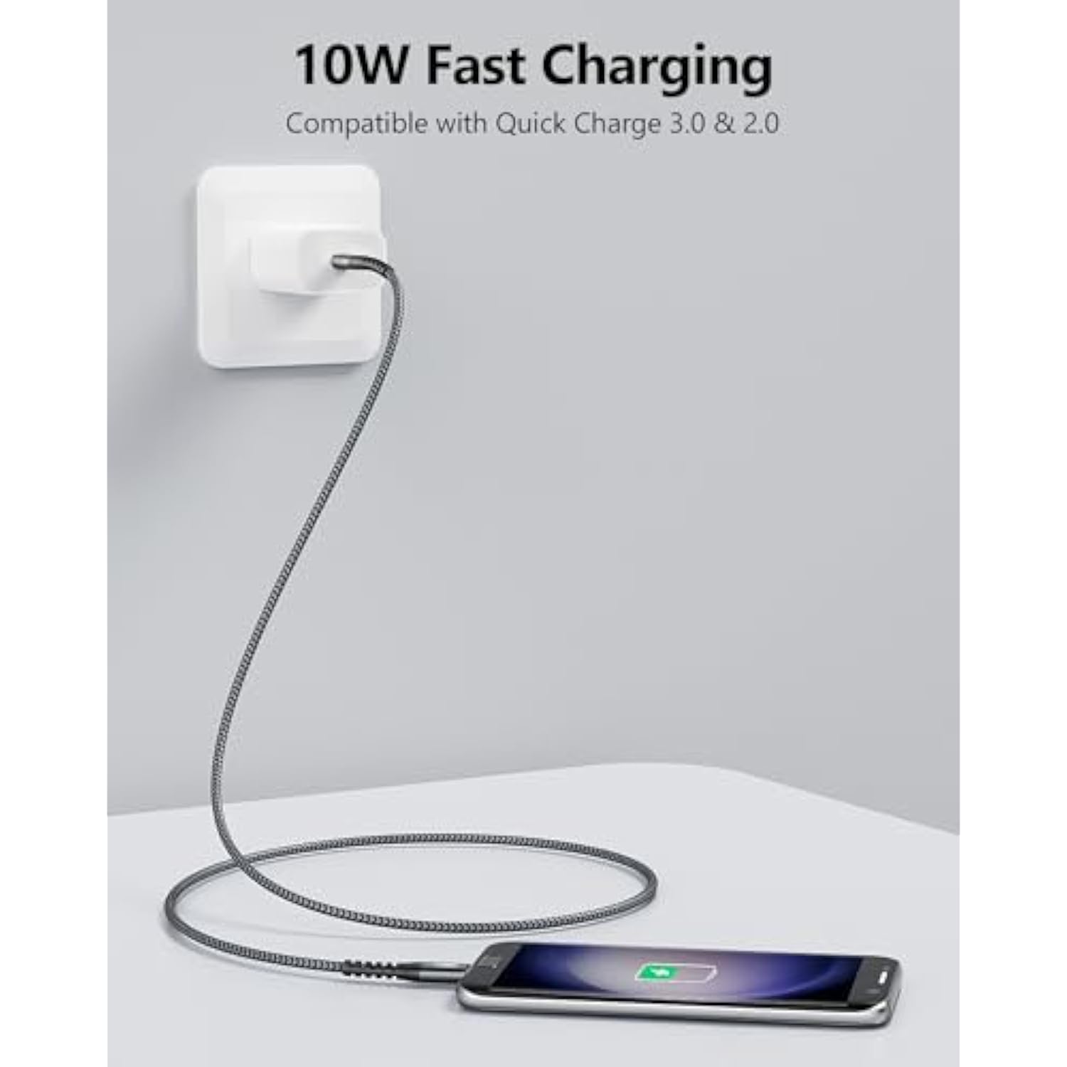Short Micro Usb To Usb C Cable 1.5Ft, Otg Usb Type C To Micro Usb Cable Nylon
