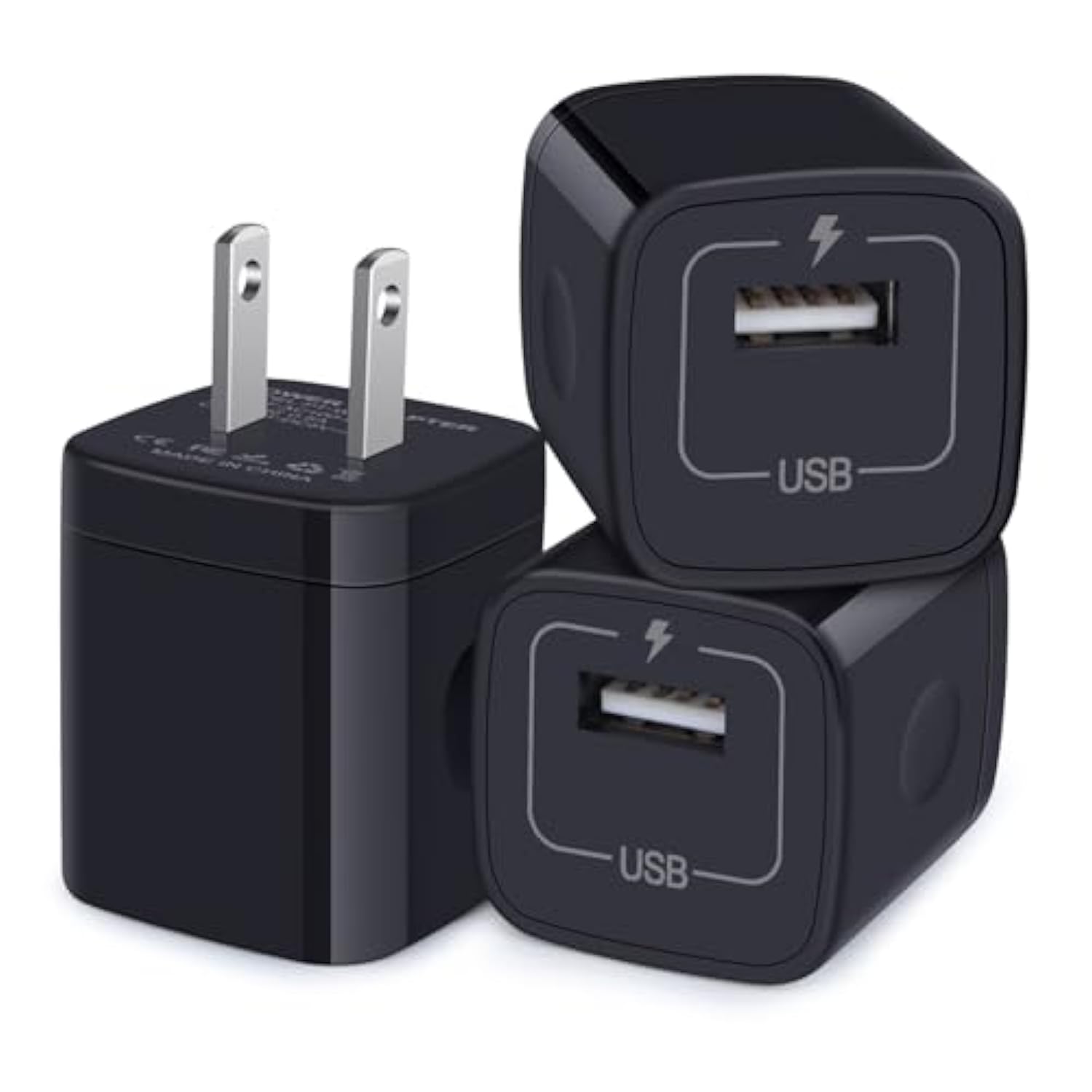 Usb Wall Charger, Charger Block, 3-Pack 1A/5V Charging Cube Box Single Port Usb Chargerr Plug For Iphone 17 Air 16E 16 15 14 13 12 11 Pro Max,Se,Xr/Xs/X/8/7/6/6S, Ipad, Samsung Galaxy S25,A17,Pixel 10