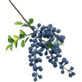 Artificial Blueberry Stems With Berries, Blue Christmas Fruit Decor, Diy Floral Arrangement, Artificial Plants Flowers (White Pink)