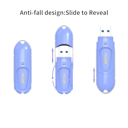 Flex A 64Gb 2 Pack Blue Usb Flash Drives,Typea,Usb 3.1 Flash Thumb Drive,Swivel Design,Usb Drive Up To 150Mb/S,External Data Storage Memory Stick Compatible With Computer/Laptop