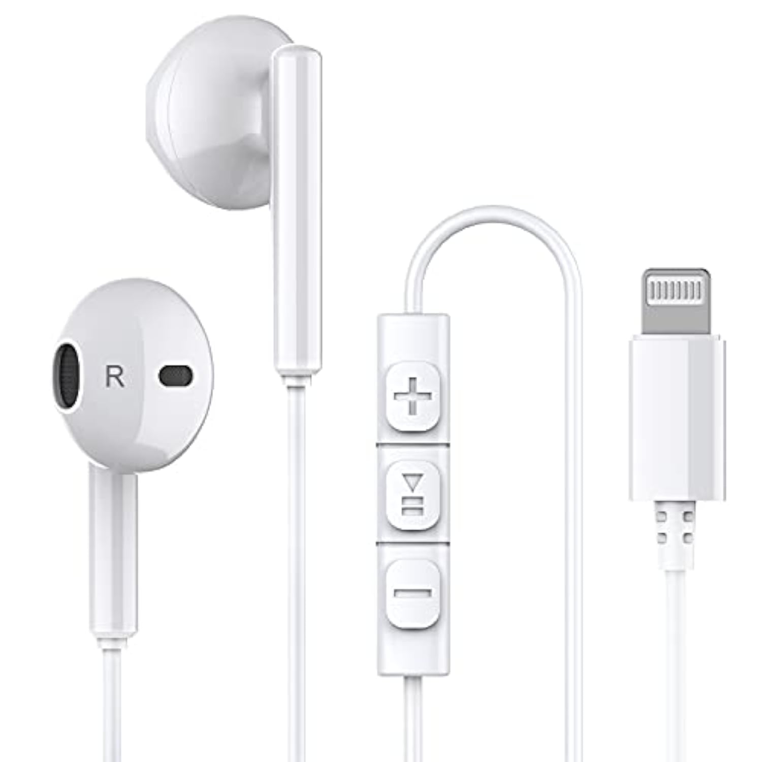 Wired Lightning Headphones MFi Certified with Mic for iPhone 11–14 SE XR