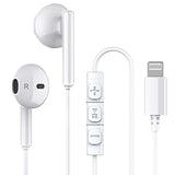 Wired Lightning Headphones MFi Certified with Mic for iPhone 11–14 SE XR