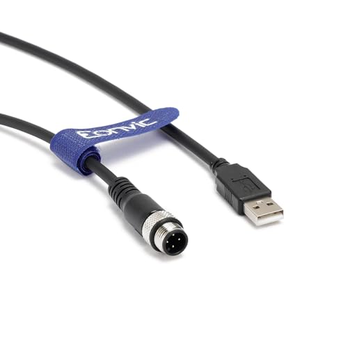 Industrial M12 4 Pin A Code Male to USB 2.0 Male Data Connection Cable High Flex Shielded Moulded IP67 Waterproof Cable 1M