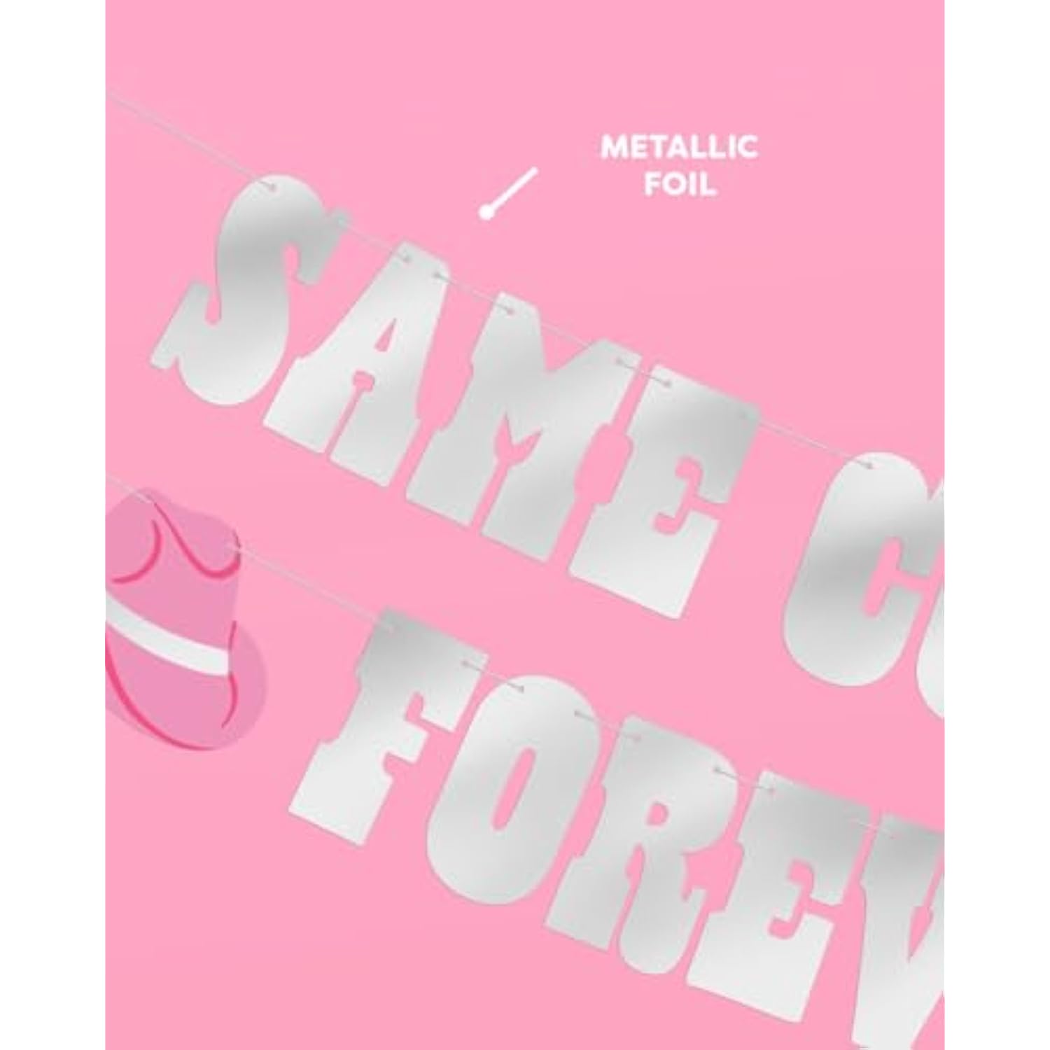 Same Cowboy Forever Banner - Iridescent, 5 Ft. | Bachelorette Party Decorations, Fun Western Bach Backdrop, Rodeo Banner, Gag Gift
