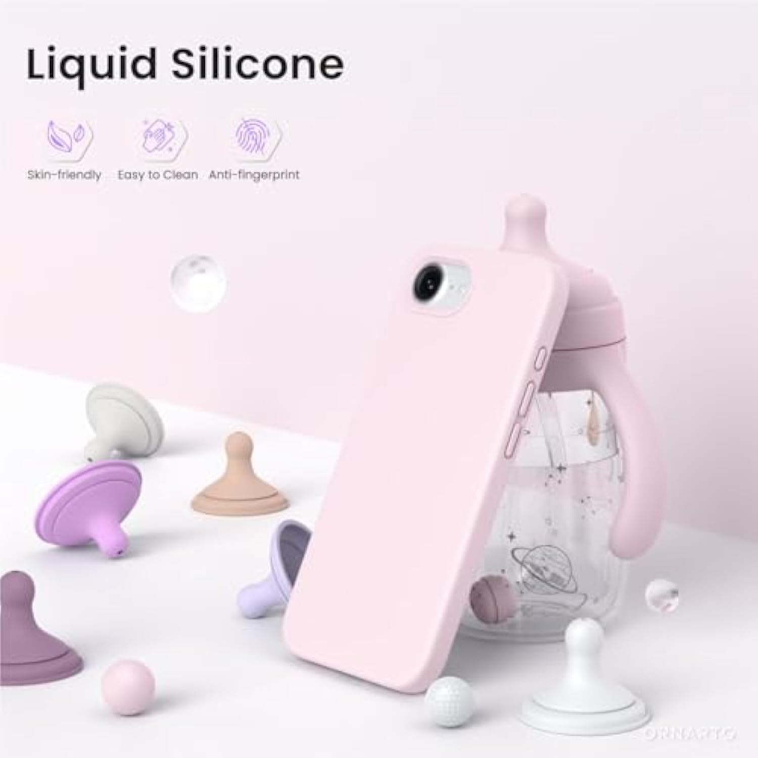 Chalk Pink iPhone 16e and 17e Case 6.1 Inch Protective Cover