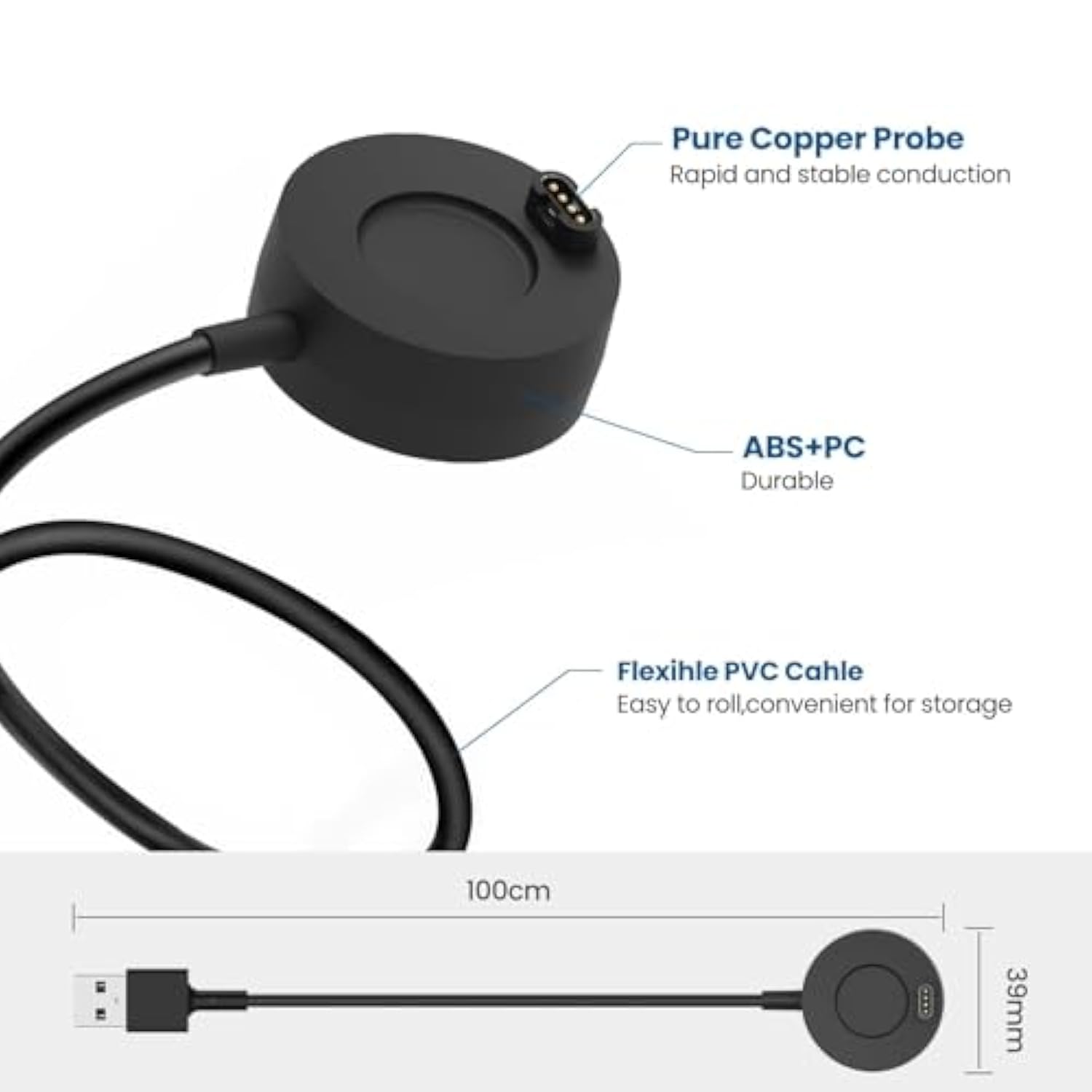 2-Pack Charger Compatible With Garmin Venu 2/Venu Sq 2/Venu Sq/Venu/Venu 2 Plus/Venu 2S/Venu 3S/Venu 3 Charger Cradle Dock Replacement Portable Charging Station + Usb Cable Cord