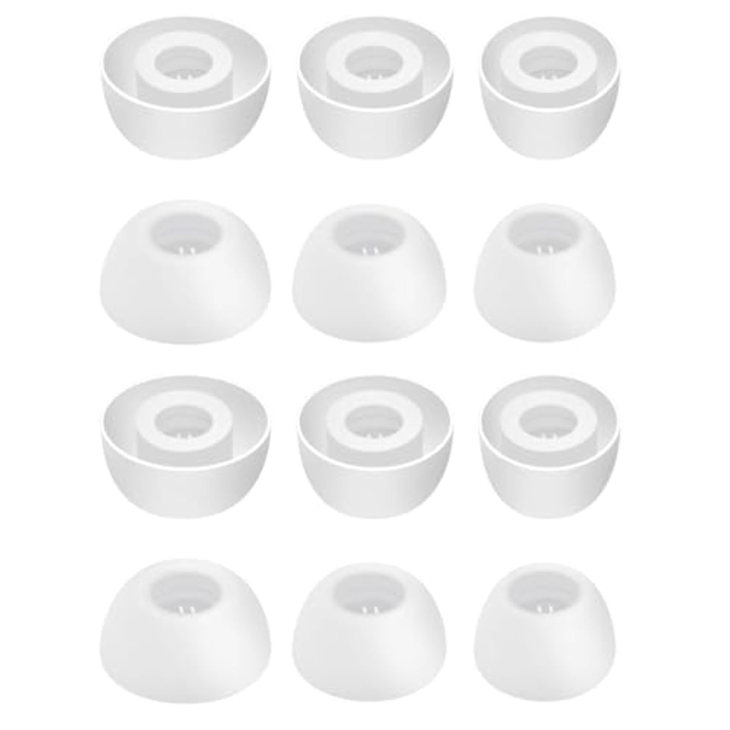 Replacement Ear Caps Cover Compatible With Huawei Freebuds 6I/5I Eartips, Soft Silicone Ear Tips Earbuds Cushions Tip Covers For Huawei Freebuds 6I/5I/4I, 3 Sizes 6 Pairs (White)