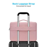 MOSISO 360 Protective Laptop Sleeve 16 inch, 15-15.6 inch Laptop Case, Compatible with MacBook Air 15 inch M4 M3 M2/Pro 16 inch M4 M3 M2 M1, HP Acer Notebook,Horizontal Bag with Belt&Right Pocket,Pink