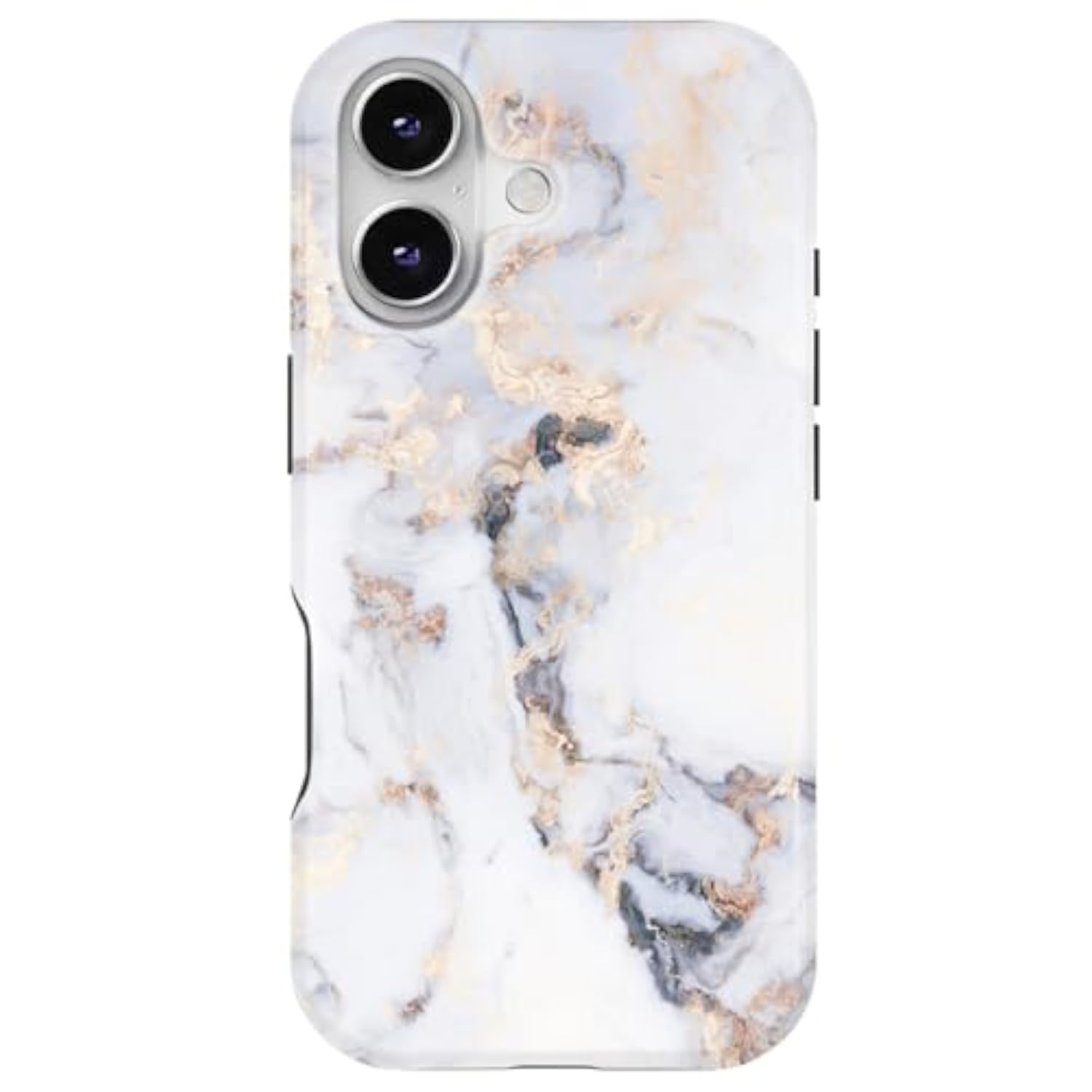 White Golden Marble 2 in 1 Phone Case for iPhone 17 6.3 Inch