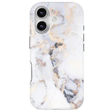 White Golden Marble 2 in 1 Phone Case for iPhone 17 6.3 Inch