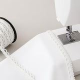White Braid Trim With Elastic Button Loops - Button Elastic Loop For S