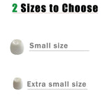 Extra Small (XS) Silicone Earbuds Tips for Small Ear Canal, 6 Pairs Universal Replacement Tips fit 4.0mm-6mm Nozzles - Comfort Fit (White)