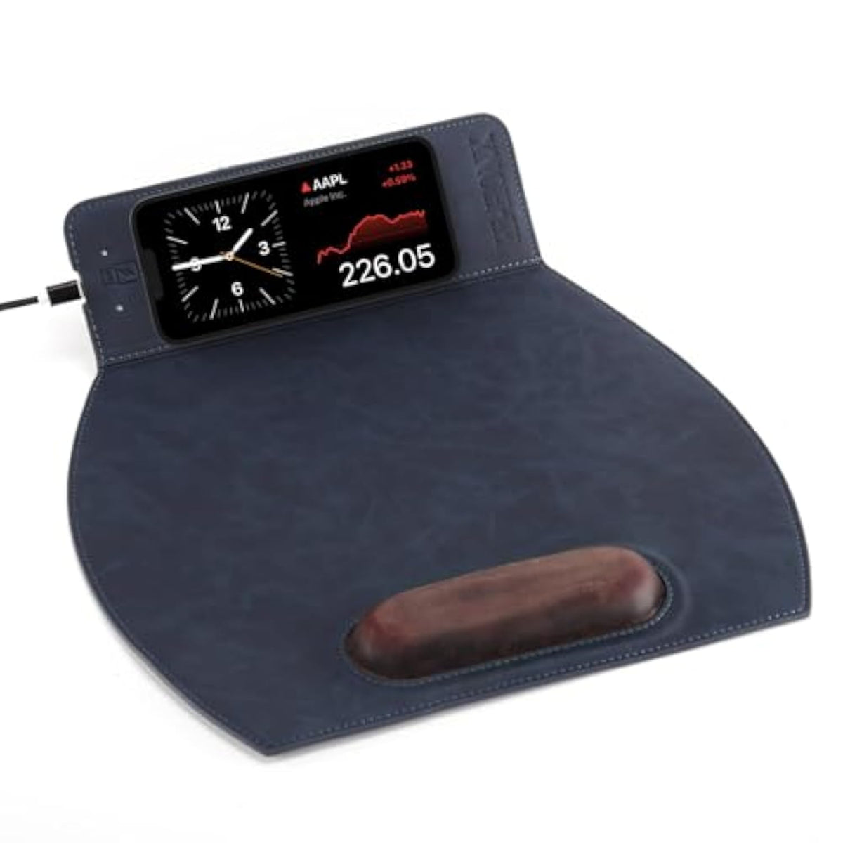 Magnetic Wireless Charging Mouse Pad With Ergonomic Design, Mousepad With Wrist Support, Foldable Mousepad With Wrist Rest And For Computer, Laptop, Office & Home, 14 X 12.1 In, Blue