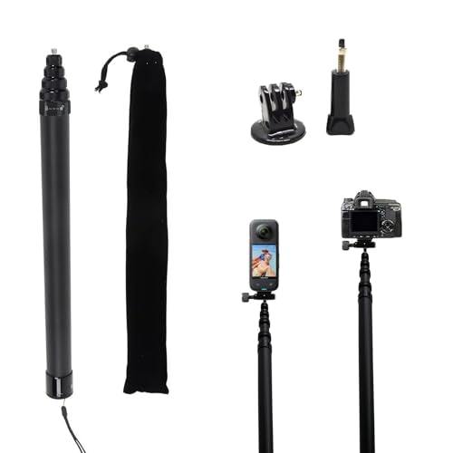 110"/2.8m Carbon Fiber Invisible Selfie Stick,9.2ft Extended Super Long Pole for Insta360 X5/X4 Insta 360 X3 ONE X2, ONE R, ONE X, ONE GO 3S 3 2