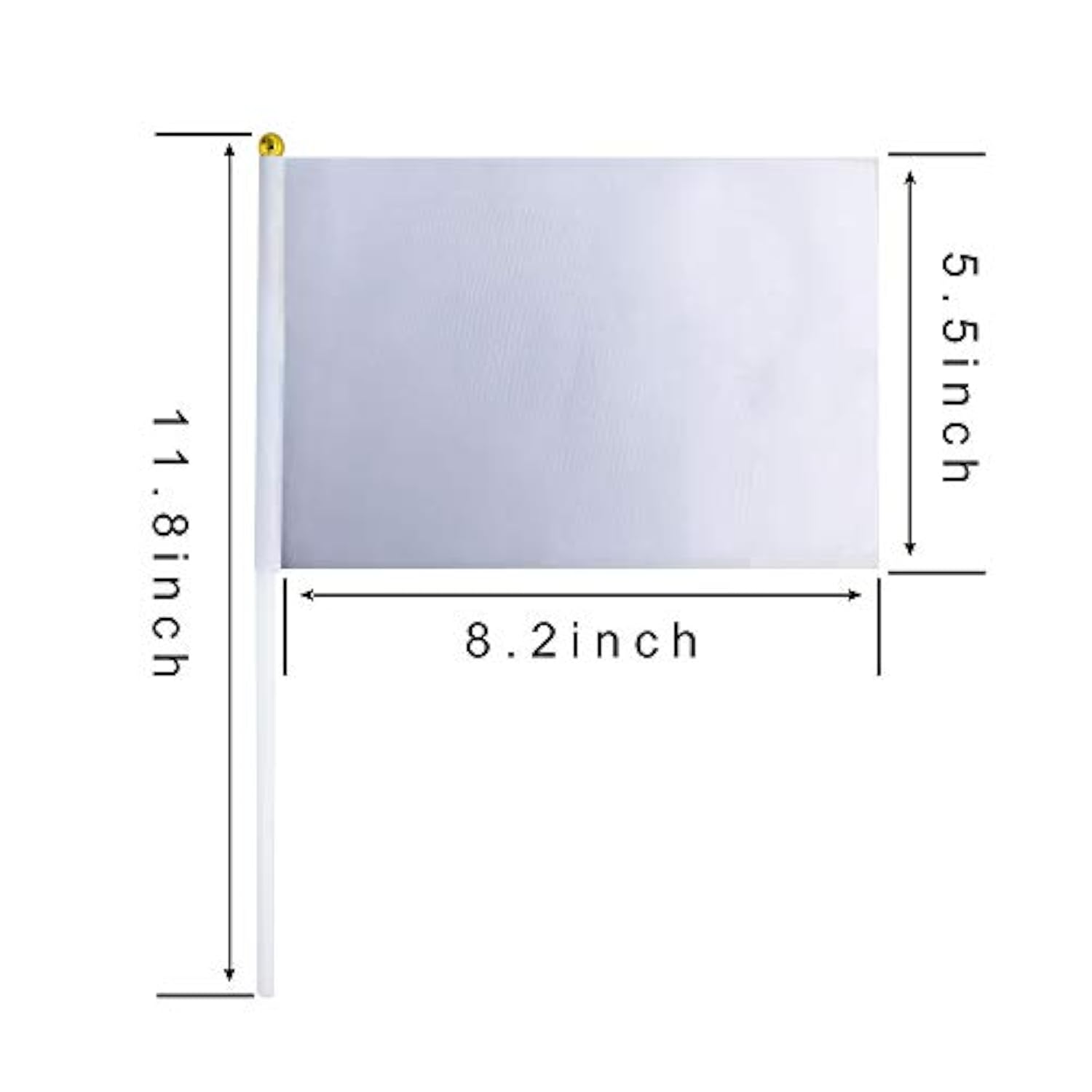 25 Pack Small Blank White Flags on Sticks, DIY Parade & Party Event Decorations