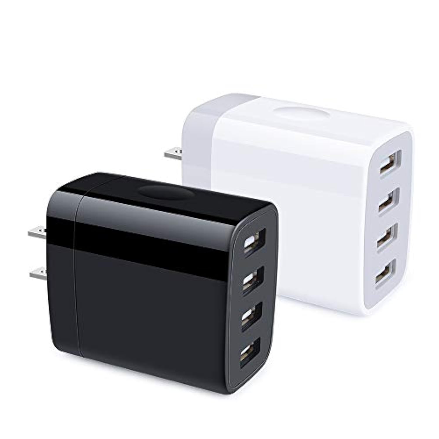 Multiple Usb Wall Charger, 2Pack 4-Multi Port Usb Charger Cube 4.8A Fast Charging Block Plug Box For Iphone 17 16E 16 15 14 13 12 Pro Max Samsung Galaxy A17 A16 A15 A56 A55 S25 Ultra S24 Ultra
