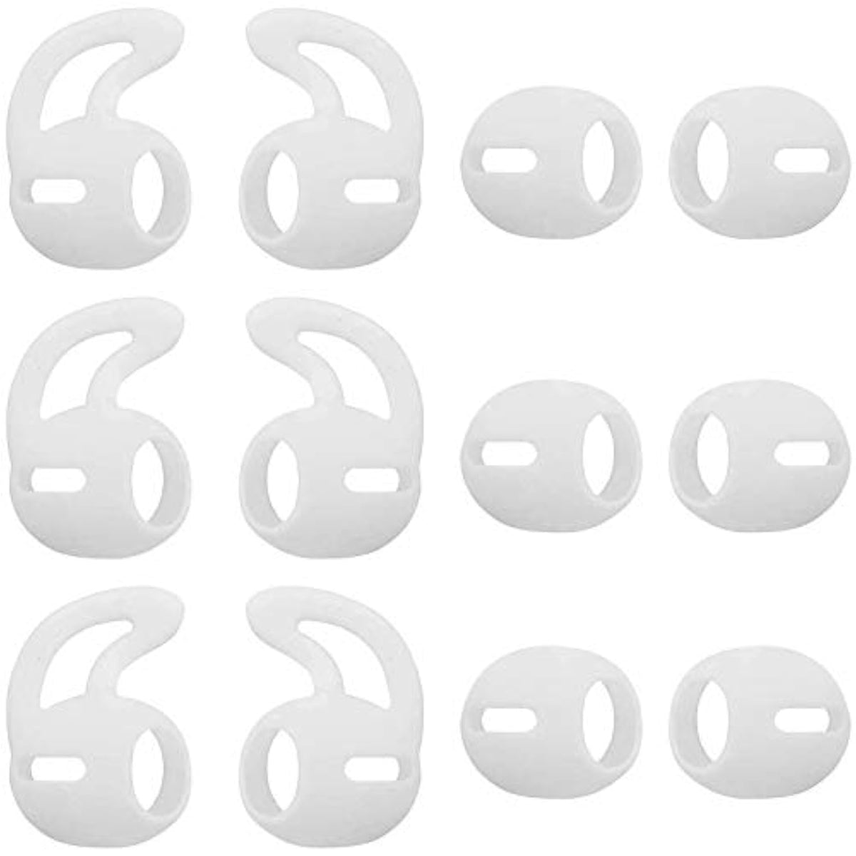Fit In Case Slim Eartips & Anti Slip Sport Eartips Replacement For Air Pods Pro, 3 Pairs Soft Fit In Case Eartips & 3 Pairs Anti Slip Ear Tips, Compatible With Air Pods Pro, 3+3 Pairs, White