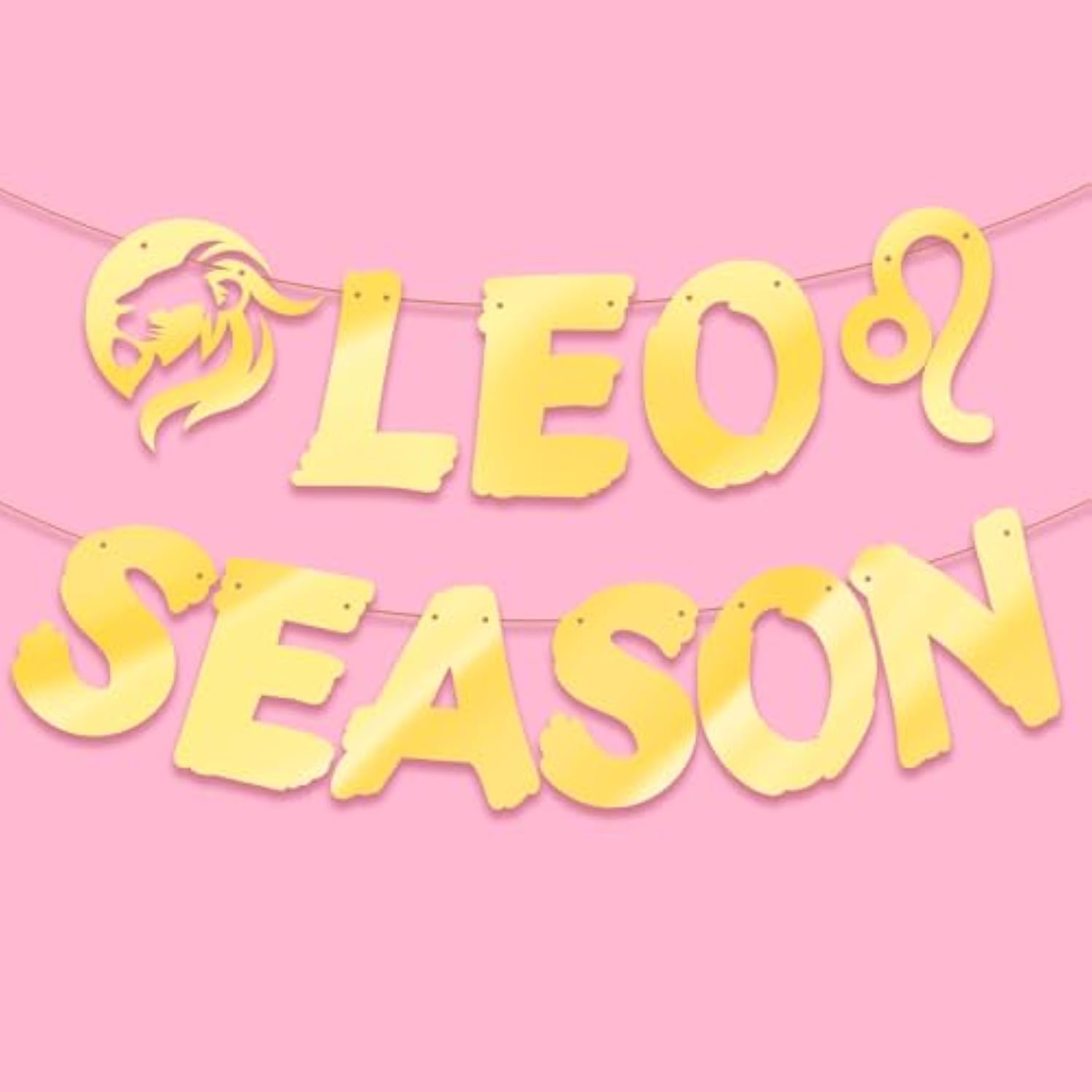 Gold Leo Season Banner Big Leo Energy July August Birthday Zodiac Party Decor