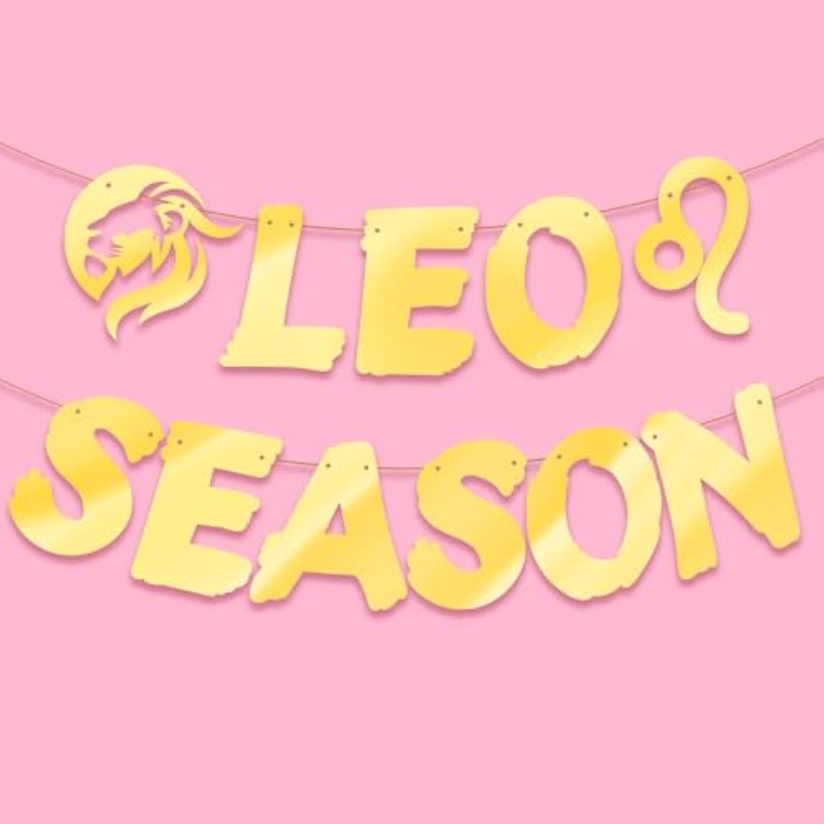 Gold Leo Season Banner Big Leo Energy July August Birthday Zodiac Party Decor