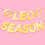 Gold Leo Season Banner Big Leo Energy July August Birthday Zodiac Party Decor