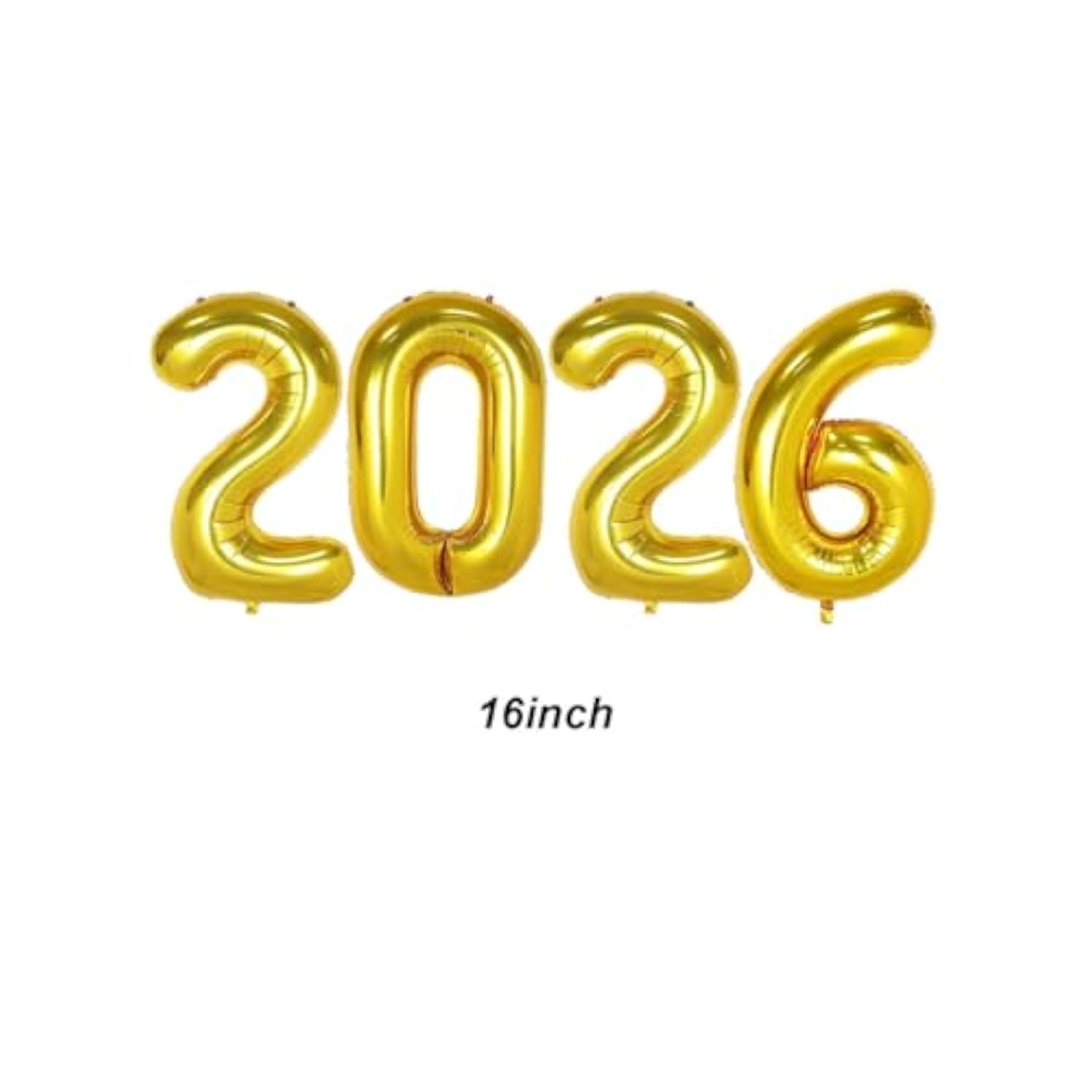 2026 Gold Number Foil Balloons 16in Party Decorations