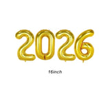 2026 Gold Number Foil Balloons 16in Party Decorations