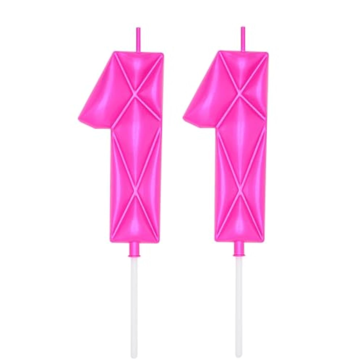 Large Birthday Candle Number 3D Bubble Style 3.7 Inch Party Celebration Anniversary Decoration Cake Topper 1 Piece (Pink, Number 11)