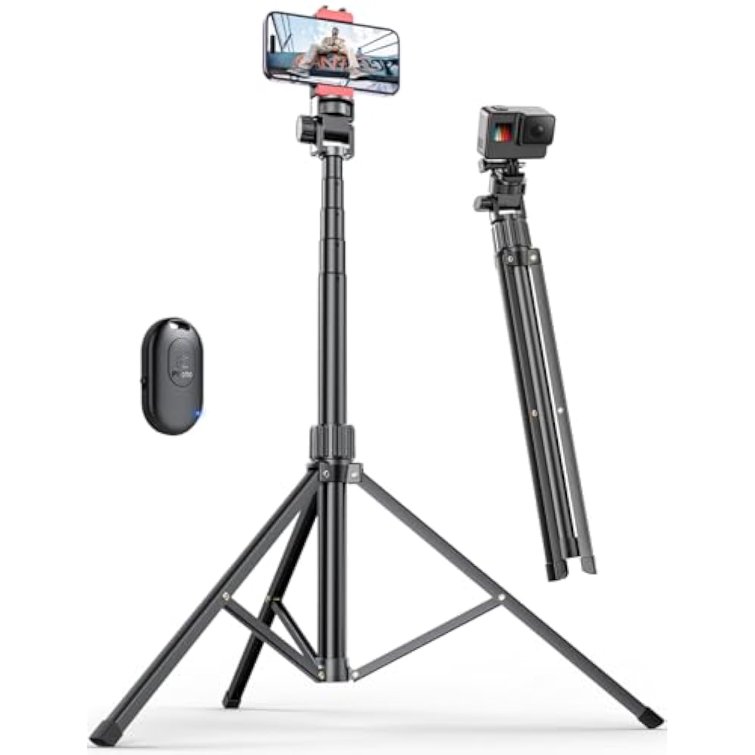 71in Aluminum Phone Tripod Stand with Wireless Remote for iPhone and Android