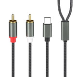 Usb C To 2 Rca Audio Cable, Rca Cables Type-C To 2 Male Rca To Usb C For I-Pad