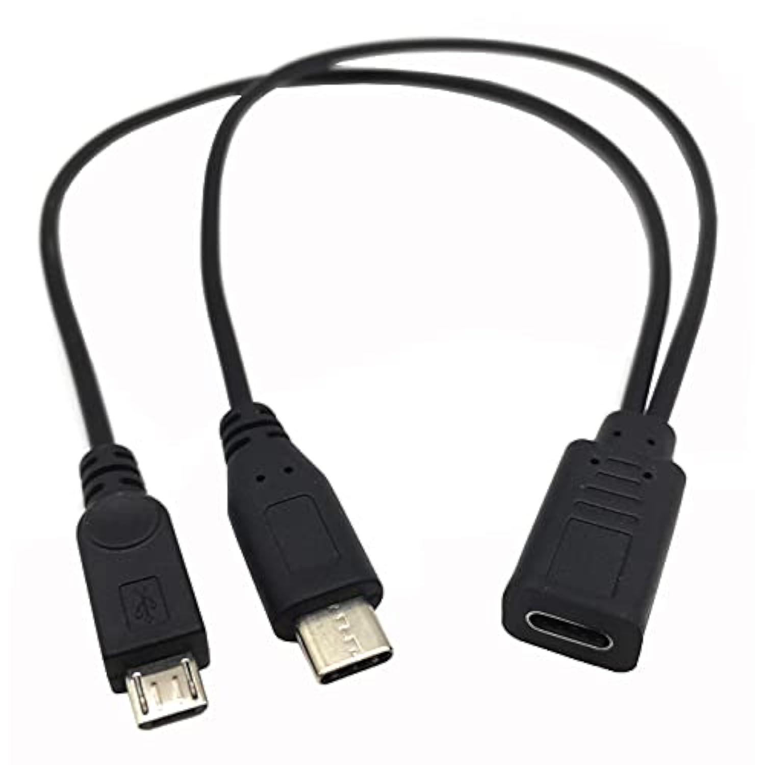 Usb C Splitter Cable, Usb Type C Female To Male And Micro Usb Male Y Splitter