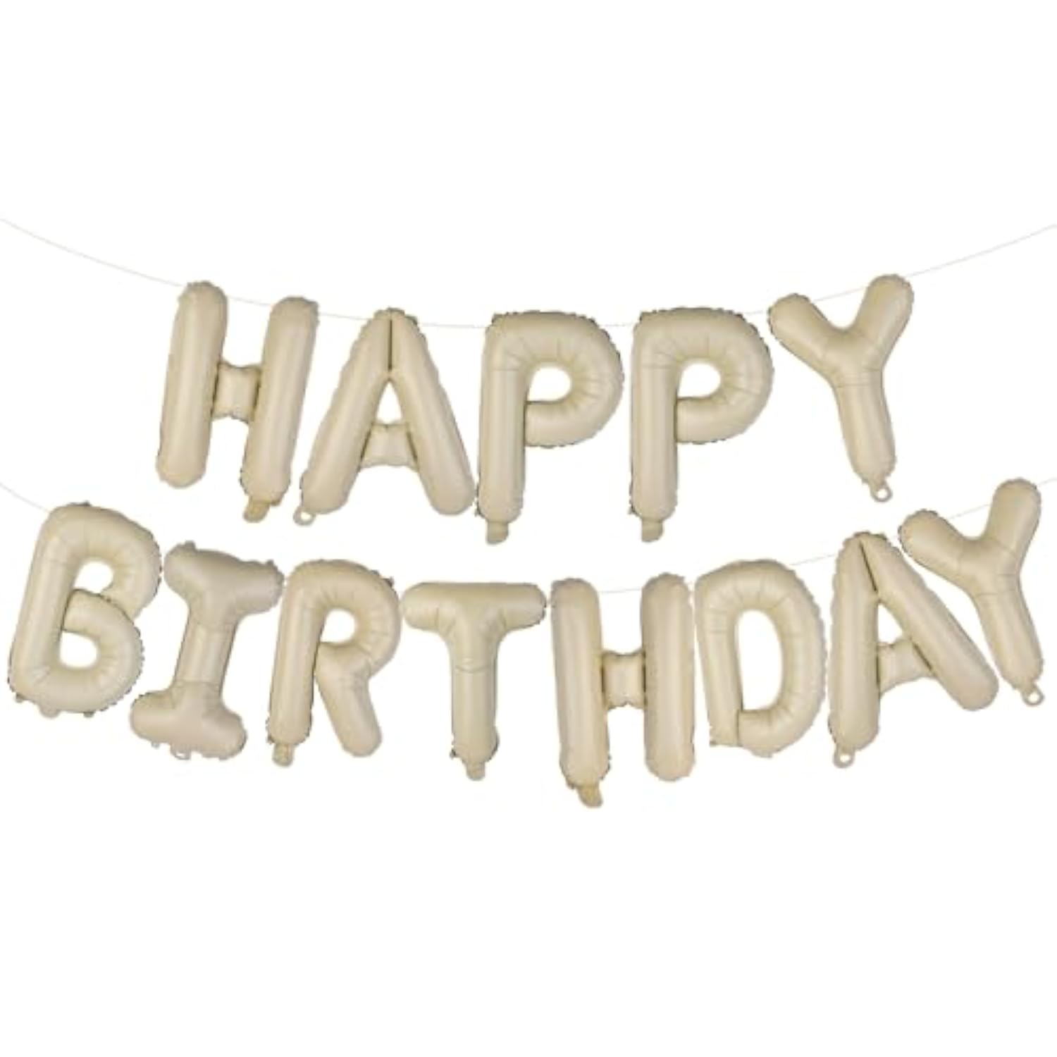 Silver 16" Happy Birthday Foil Balloon Banner – Party Decoration Supplies, Mylar Letters