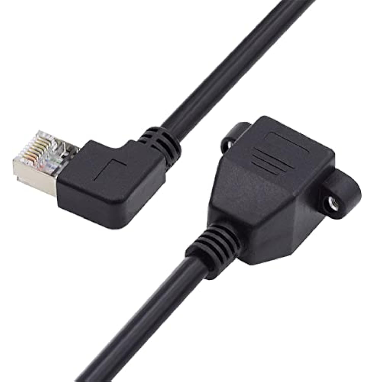 cablecc 90 Degree Right Angled 8P8C FTP STP UTP Cat6 Male to Female LAN Ethern