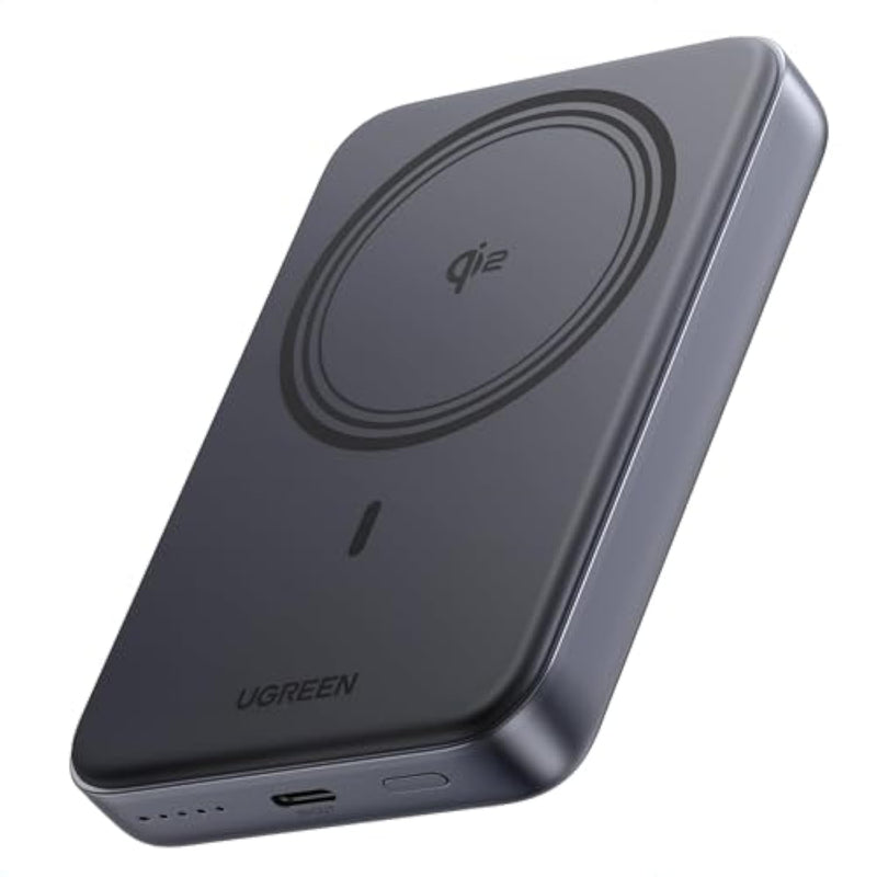 UGREEN Magnetic Power Bank Qi2 Certified 15W Fast Charging Wireless Battery Pack Slim 10000mAh Magsafe Portable Charger with 20W USB-C for iPhone 16/15/14/13/12 Series Black