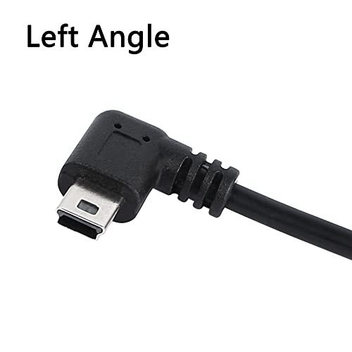 Dash Cam Power Cord, 9.8Ft 90 Degree Mini Usb Cable, Angle Mini Usb B Male To Usb A 2.0 Male Data Sync And Charging Cable For Garmin Nuvi Gps,Canon,Dash Cam (3M, Black Left Angle)