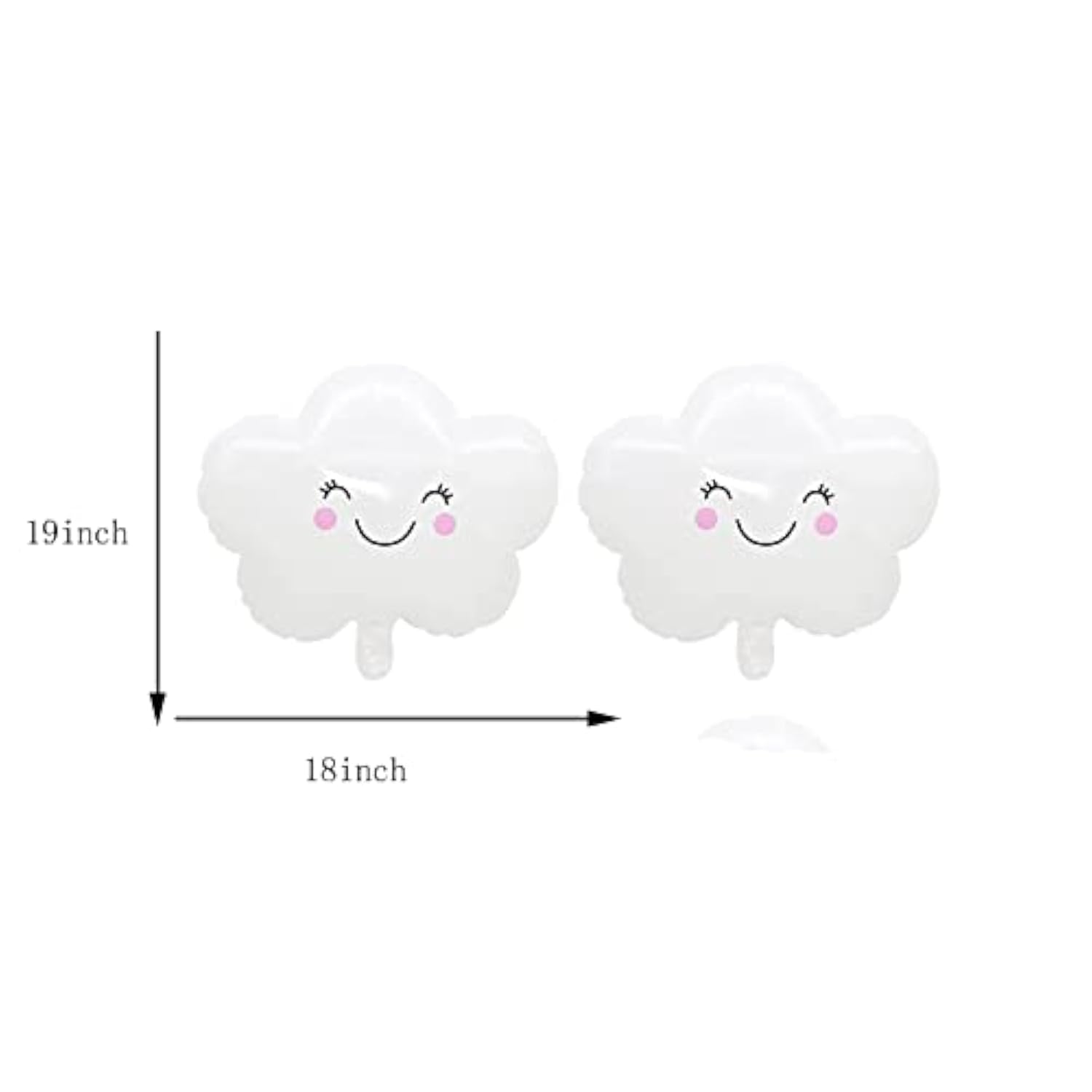 8Pcs White Cloud Balloons 18In Mylar Foil Cloud Baby Shower Birthday Wedding